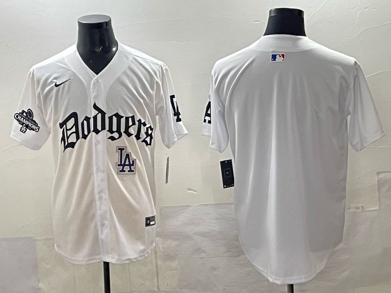 Men 2025 Los Angeles Dodgers Blank White 7th generations Joint Name Nike MLB Jersey style 05